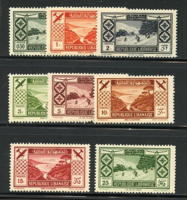 LEBANON 1936 AIRMAILS VIEWS SCOTT #C49/56  MINT NEVER HINGED