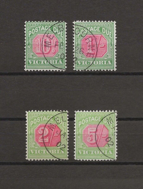 AUSTRALIA/VICTORIA 1895/96 SG D17/20 USED Cat £92