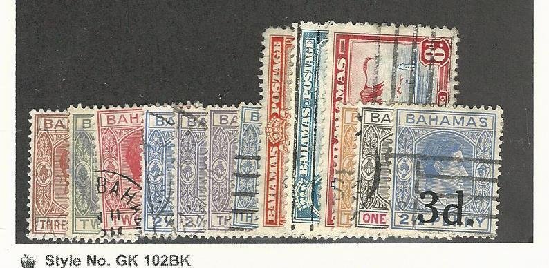 Bahamas, British, Postage Stamp, #102//115 (13 Different) Used, 1938-46