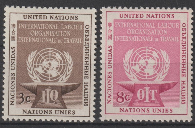 United Nations Scott# 25-26 1954 MNH