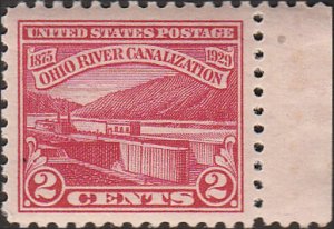 # 681 Mint Hinged Carmine Rose Ohio River Canalization