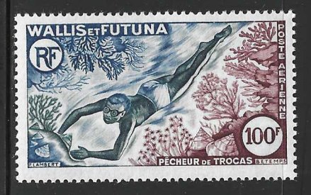 [S1172] Wallis & Futuna Scott # C16 MNH 1962 Shell Diver