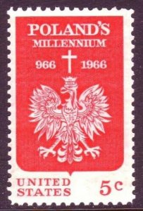 1966 Poland Millennium Single 5c Postage Stamp, Sc# 1313, MNH, OG