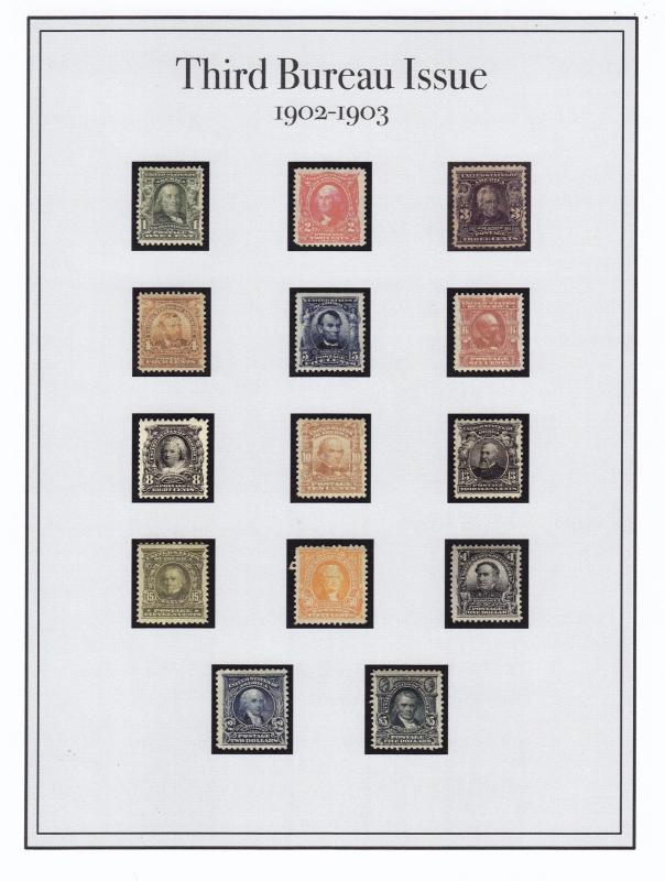 1902-1903 Third Bureau Issue 8.5 x 11 Stamp Images on Card Stock For Framing