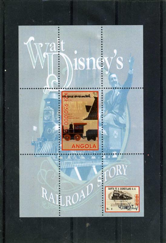 Angola 1999 DISNEY RAILROAD Story s/s Perforated Mint (NH)