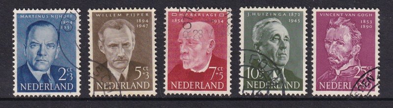Netherlands  #B264-B268 used  1954  portraits  complete set