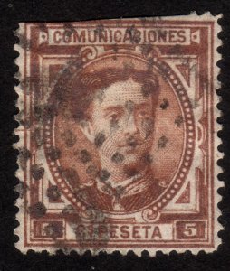 1876 Spain 5c, Used, Sc 222