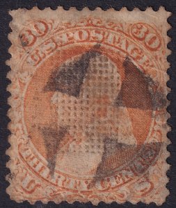 #100 Used, Fine, Fancy cancel, crease (CV $1000 - ID41870) - Joseph Luft