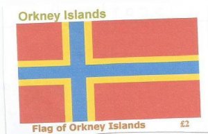 ORKNEY ISLANDS  - 2014 -  Flag - Imperf Single Stamp - M N H- Private Issue