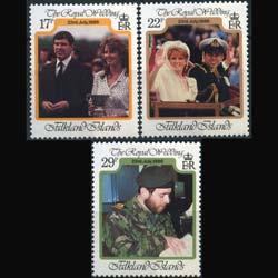 FALKLAND IS. 1986 - Scott# 454-6 R.Wedding Set of 3 NH