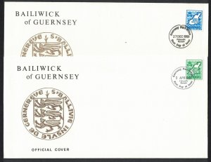 SALE Guernsey Definitives Coil stamps 2v FDC RAR 1989 SG#454-455