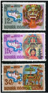 Indonesia 1969 - Scott 763, 764 & 765, set of 3 CTO -Tourism