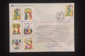 C) 2007. UNITED STATES. FDC. MULTIPLE UNITED NATIONS PEACE STAMPS. XF