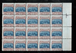 USA #119 Mint Spectacular Block Of Twenty Full Original Gum Type II