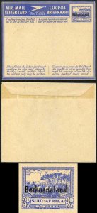 Bechuanaland on 3d South Africa Airmail letter