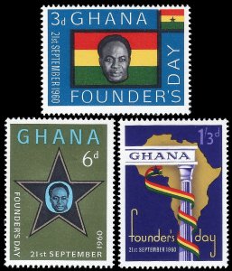 Ghana 1960 Sc 86-88 M lh Founder's Day