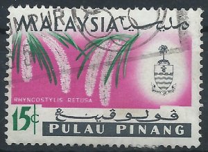 Penang 1965 - 15c Flowers - SG71 used