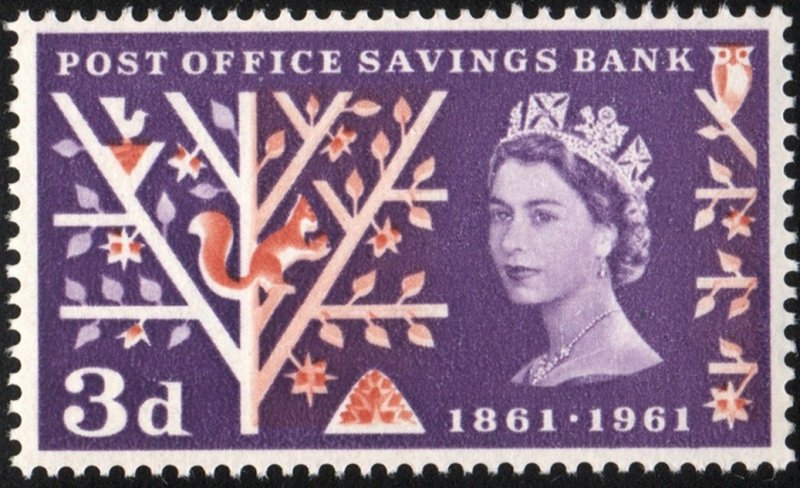 Great Britain #380 3d Post Office Savings Bank (1961) MNH