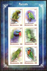 Mauritania 2018 Birds Parrots I Sheet Imperf. MNH Cinderella