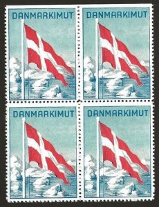 Greenland 1942 DENMARKIMUT Charity Stamp for Official Mail Cinderella BLOCK VFNH-