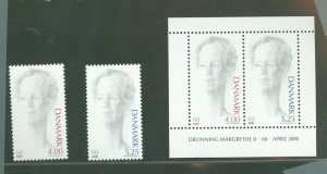 Denmark #1185-86A  Single (Complete Set) (Queen)