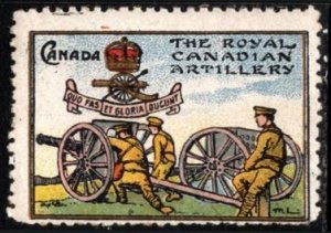 1914 WW One France Delandre Poster Stamp Canada The Royal Canadian Artillery