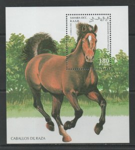 Thematic Stamps Animals - SAHARA 1995 HORSES M/S mint