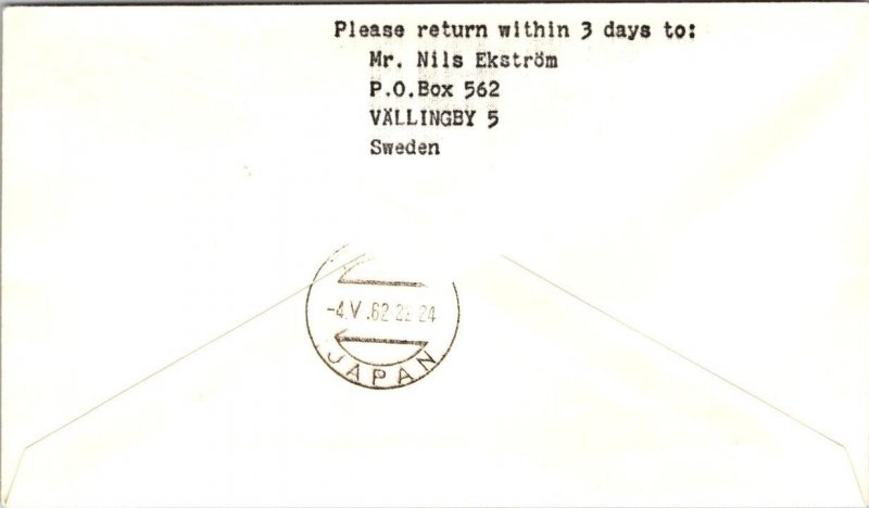 Sweden FFC 1952 SAS - Stockholm To Tokyo Japan - J16063