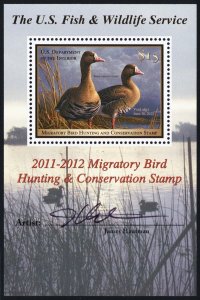 RW78b, Mint NH Signed Souvenir Sheet of One Duck Stamp - Stuart Katz