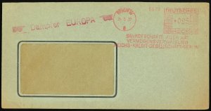 Germany Berlin 1937 Steam Ship SS Europa Cover 25pf Postage Commercial Cover