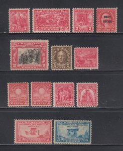 US, 649, 650, 643, 644, 645, 646, 651 / 681, MINT NH, VF, 1927-29