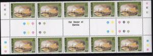 Gibraltar 1980 Lord Nelson (4) Traffic Light Gutter Pair Strip of 10  VF/NH