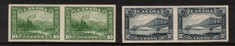 Canada #155a - #156a Very Fine Never Hinged Imperf Pair Duo