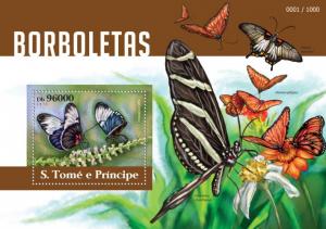 SAO TOME E PRINCIPE 2015 SHEET BUTTERFLIES INSECTS st15313b