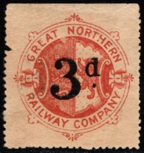 1891 Great Britain Revenue 3 Pence Great Northern Railway Company Letter Stamp