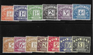 Great Britain Sc #J55-J67 set of 13 dues NH VF