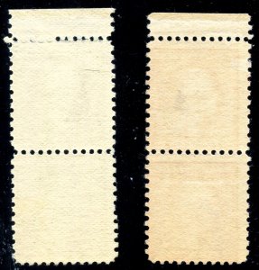 #538, 540 (PAIRS)~ Mint-XXLH 1919 Rotary Printing  Perf. 11... ⭐⭐⭐⭐⭐