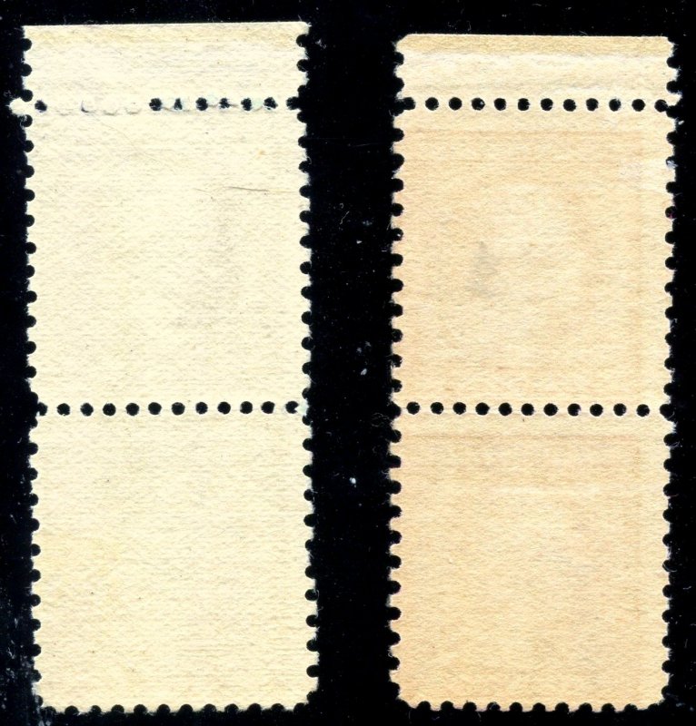 #538, 540 (PAIRS)~ Mint-XXLH 1919 Rotary Printing  Perf. 11... ⭐⭐⭐⭐⭐