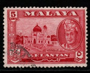 MALAYA KELANTAN SG99 1962 5c CARMINE-LAKE FINE USED