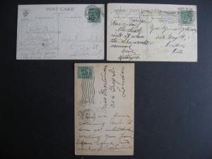 Canada 3 early 1900s St Patricks Day postcards, mixed condition, see pictures