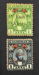 MOMEN: BRITISH EAST AFRICA SG #80-81 1897 MINT OG H £160 LOT #63799