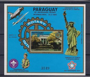 1985 Scouts Paraguay Rotary statue Liberty SS numbered