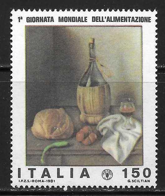 Italy 1492 1981 World Food Day Painting single MNH