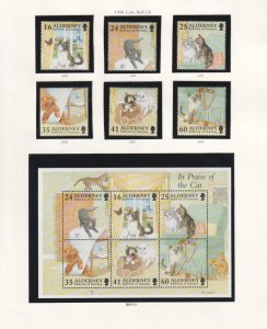 Alderney 1996 - Cats set + Mini Sheet - MNH