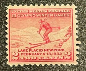 Scott#: 716 - III Olympic Winter Game Single 1932 2c MNHOG - Lot 19