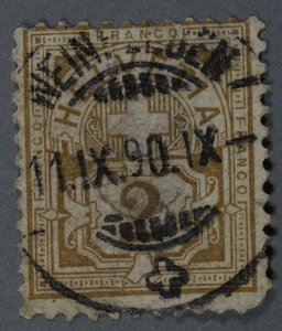 Switzerland #69 Used VG/F Cancel WEINFELDEN Date 11 IX 90 IX -
