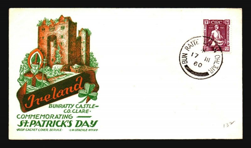 Ireland 1960 St Patricks Day Cover / Staehle Cachet - Z16940