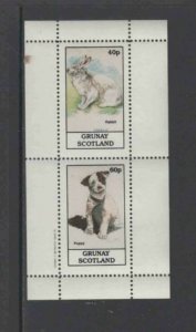 GRUNAY-SCOTLAND 1982 RABBIT & PUPPY MINT VF NH O.G IMP. S/S (5GR)