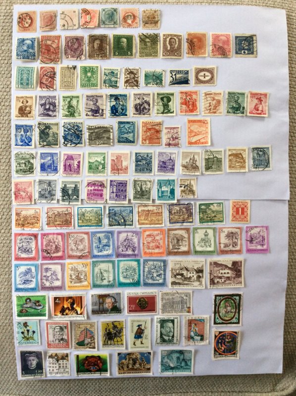 Austrian 100+ stamps - Lot D