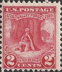 # 645 MNH - SCV-1.90 - Carmine Rose George Washington at Prayer